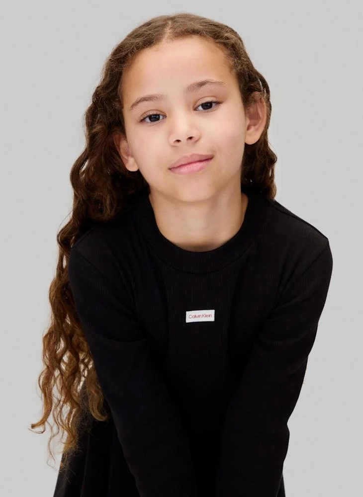 Calvin Klein Jeans black Kids Logo Mini Shift Dress for Women | Best Price UAE