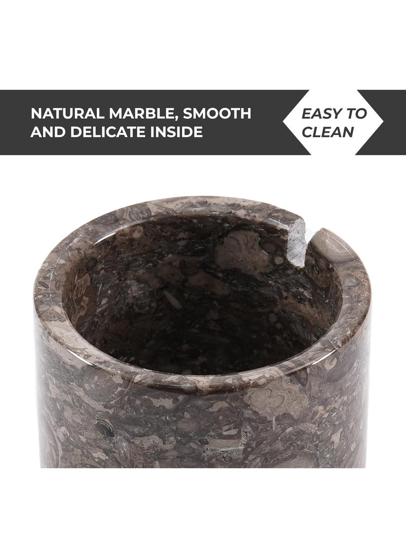 RADICALn Radicaln Marble Salt Cellar With Lid & Tray Oceanic and White Handmade Set of 2 Salt & Spice Containers -Salt & Pepper Bowls Kitchen Table Décor - Sugar Bowl  - Image 5