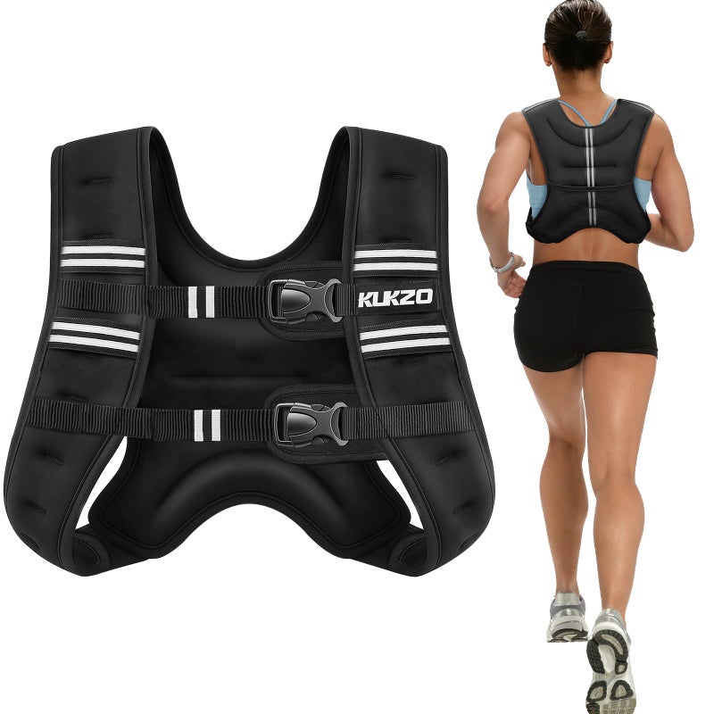 KUKZO Weighted Vest Woman,16 Lb Unisex Reflective Strength Training Weight Vest For Running, Jogging, Cardio & Workouts - Image 1