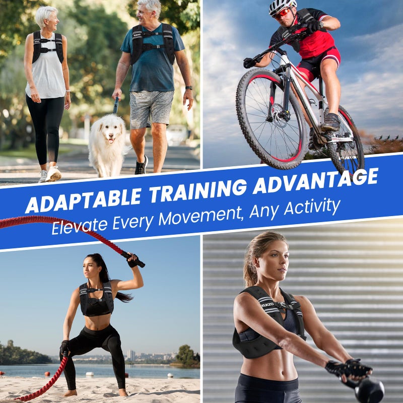 KUKZO Weighted Vest Woman,16 Lb Unisex Reflective Strength Training Weight Vest For Running, Jogging, Cardio & Workouts - Image 5