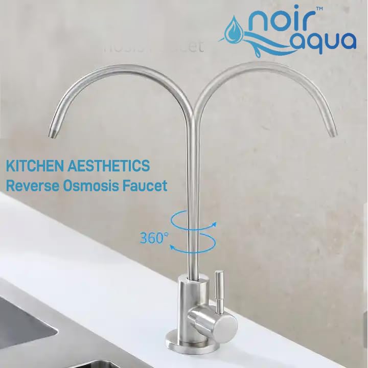 Noir Aqua Ro Faucet tap with 14 RO Pipe for Undersink for All Ro Water purifiers Stainless Steel Kitchen Sink Faucet Tap with Chrome Finish for RO Drinking Water Filter - Image 3