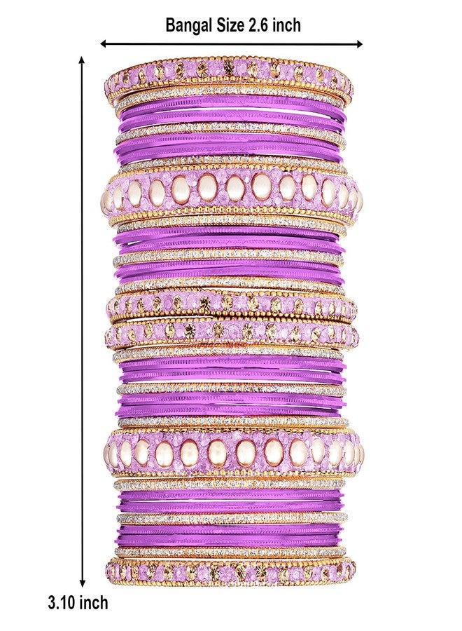 Aheli Ethnic Colorful Metal Bangles Chudha Set Stone Studded Bangle Set Indian Wedding Wear Fashion Jewelry Gift for Women - Image 4