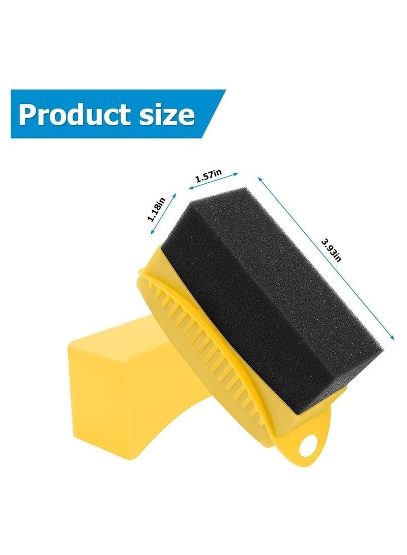 Generic 2 Pcs Tire Contour Dressing Applicator, Car Wheel Dressing Shine Sponge with Lid, Polishing Sponge Wax Buffing Pads for Auto, Foam Brush with Cover, Automotive Cleaning Accessories (Yellow)  - Image 4
