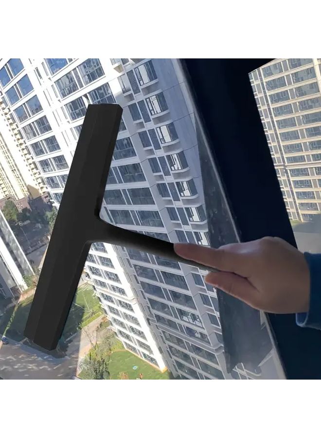 ممسحة سيليكون سوداء للاستحمام للأبواب الزجاجية والنوافذ وتنظيف السيارات - Image 2