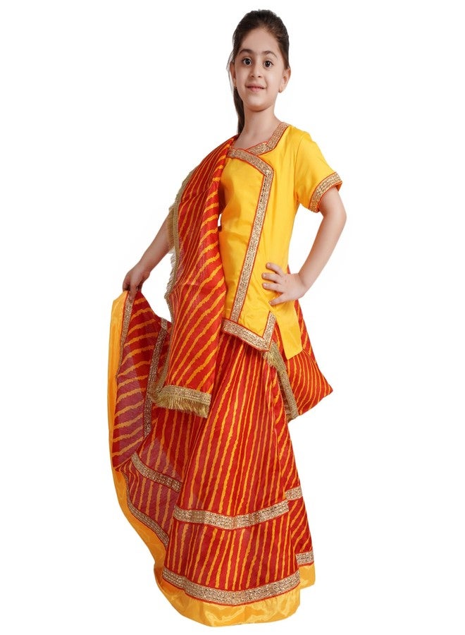 Kaku Fancy Dresses Leheriya Lehenga For Garba Dance Navratri Dance Costume for Girls - Red, 5-6 Years - Image 5