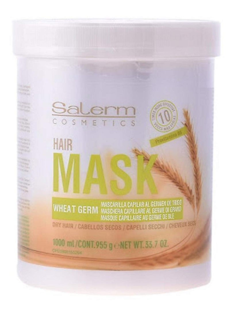 Salerm Cosmetics WHEAT GERM Capillary Mask, Provitamins B5 for Dry Hair (33.7 oz / 1000 ml - LARGE liter size)