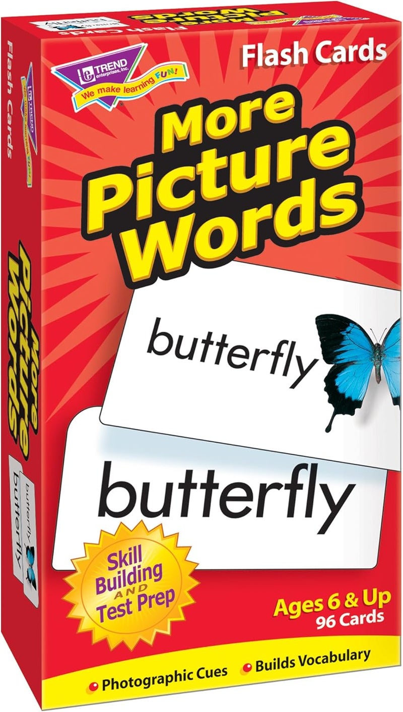 TREND Enterprises More Picture Words Skill Drill Flash Cards - 96 Cards for Language Development - Image 1