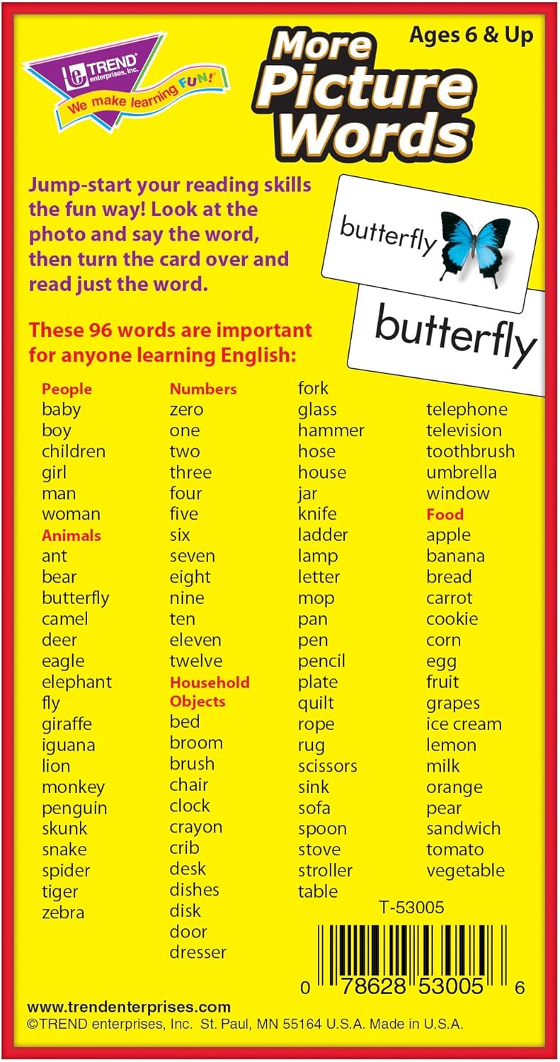 TREND Enterprises More Picture Words Skill Drill Flash Cards - 96 Cards for Language Development - Image 5