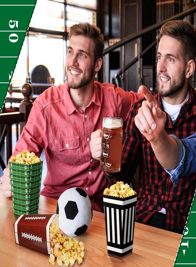 MotiMind 24 Pcs Football Party Supplies Kit Football Popcorn Boxes Football Party Popcorn Boxes Football Party Popcorn Buckets Football Party Decorations Set for Sport Party Favor - Image 5