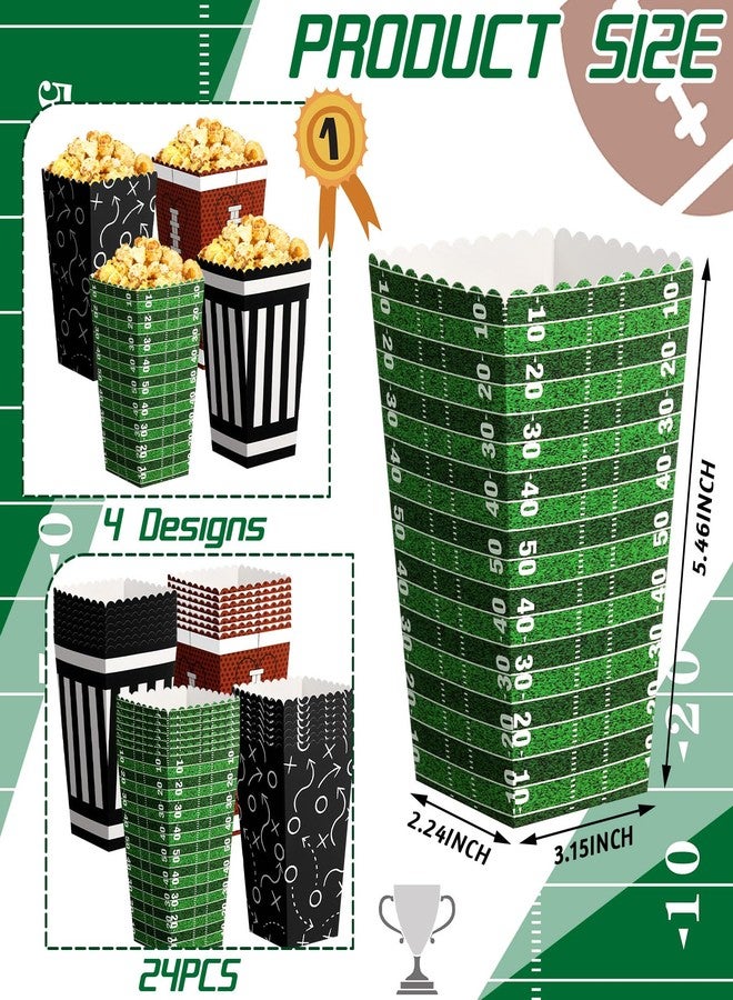 MotiMind 24 Pcs Football Party Supplies Kit Football Popcorn Boxes Football Party Popcorn Boxes Football Party Popcorn Buckets Football Party Decorations Set for Sport Party Favor - Image 2