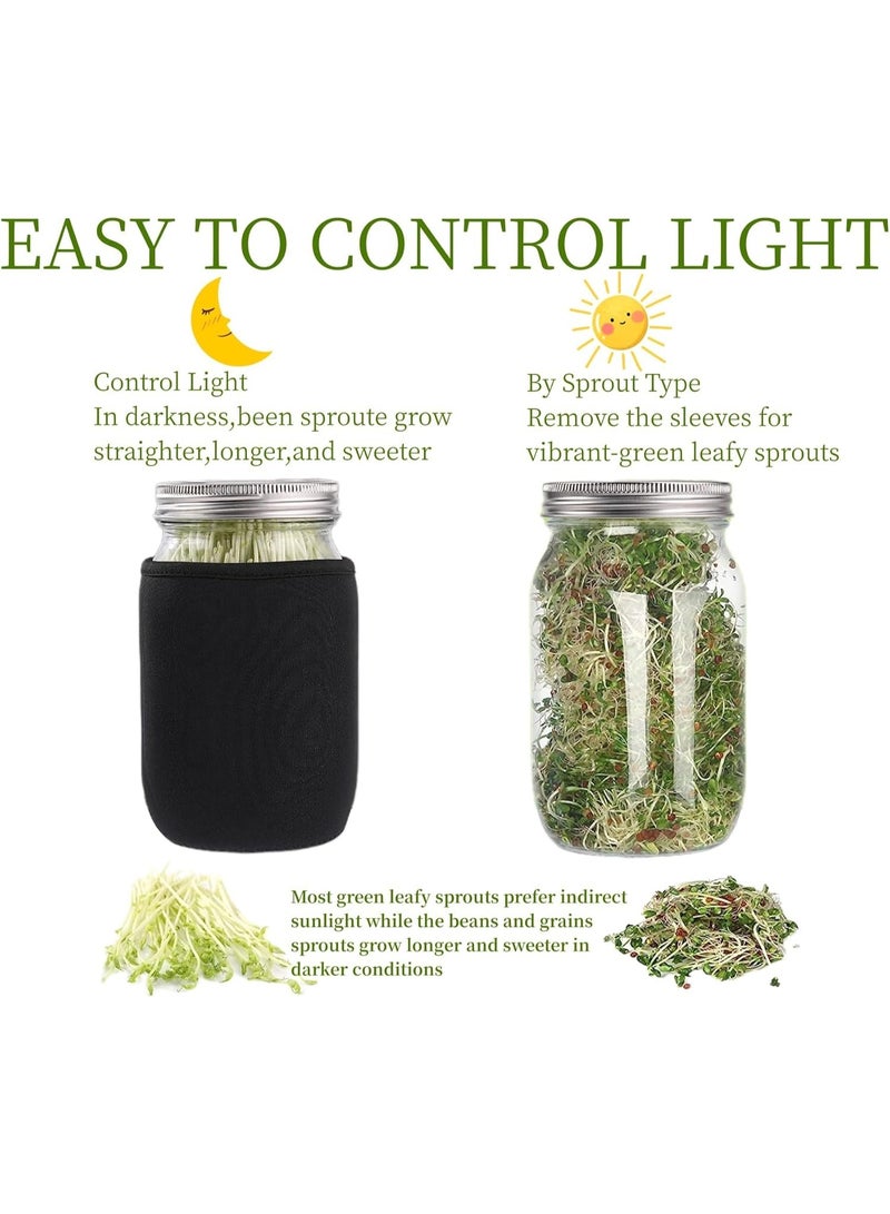 Tazweeq Sprouting Kit,2 Sprouting Jar Kits,Wide Mouth Quart Mason Jars with Stainless Steel Screen Sprout Lids,1000ml, Stand and Canning Brush,Seed Sprouter Set for Growing Broccoli, Alfalfa - Image 5