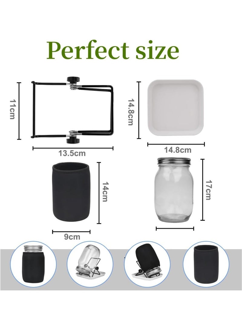 Tazweeq Sprouting Kit,2 Sprouting Jar Kits,Wide Mouth Quart Mason Jars with Stainless Steel Screen Sprout Lids,1000ml, Stand and Canning Brush,Seed Sprouter Set for Growing Broccoli, Alfalfa - Image 2