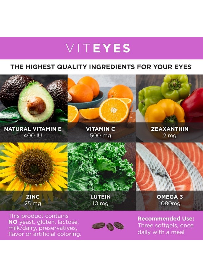 Viteyes AREDS 2 + Omega-3 Macular Support Softgels, Plus Triple Strength Omega-3 (650 mg EPA, 350 mg DHA) for Heart Health & Eye Health, Eye Vitamins, Vision Supplement, 270 Softgels - Image 3