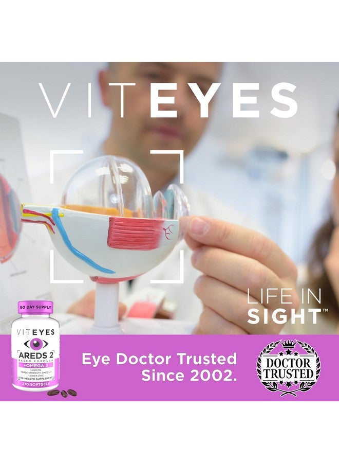 Viteyes AREDS 2 + Omega-3 Macular Support Softgels, Plus Triple Strength Omega-3 (650 mg EPA, 350 mg DHA) for Heart Health & Eye Health, Eye Vitamins, Vision Supplement, 270 Softgels - Image 5