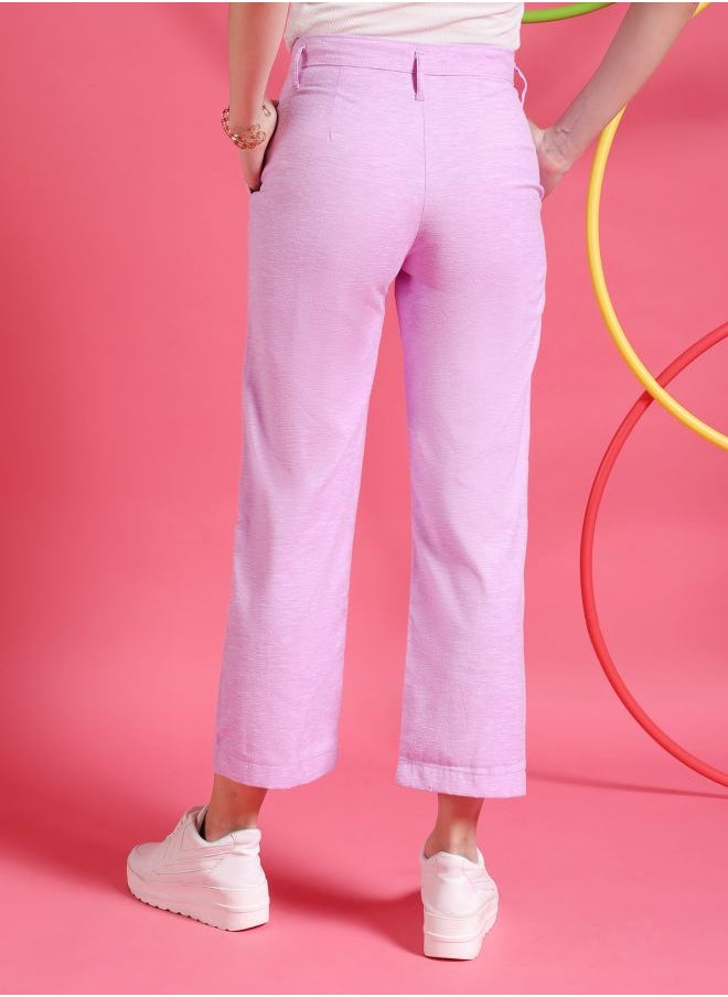 Freehand Women Straight Fit Solid Mid-Rise Pleated Trousers  - Image 2