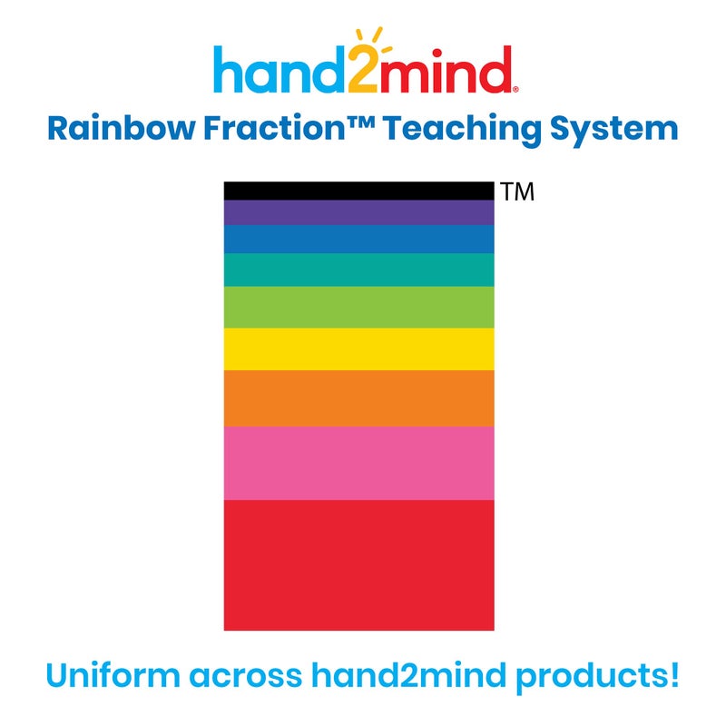 hand2mind Plastic Rainbow Fraction Tiles, Montessori Math Materials, Fraction Manipulatives, Unit Fraction, Fraction Bars Math Manipulatives, Fraction Games, Homeschool Supplies (15 Sets of 51 Pieces) - Image 3