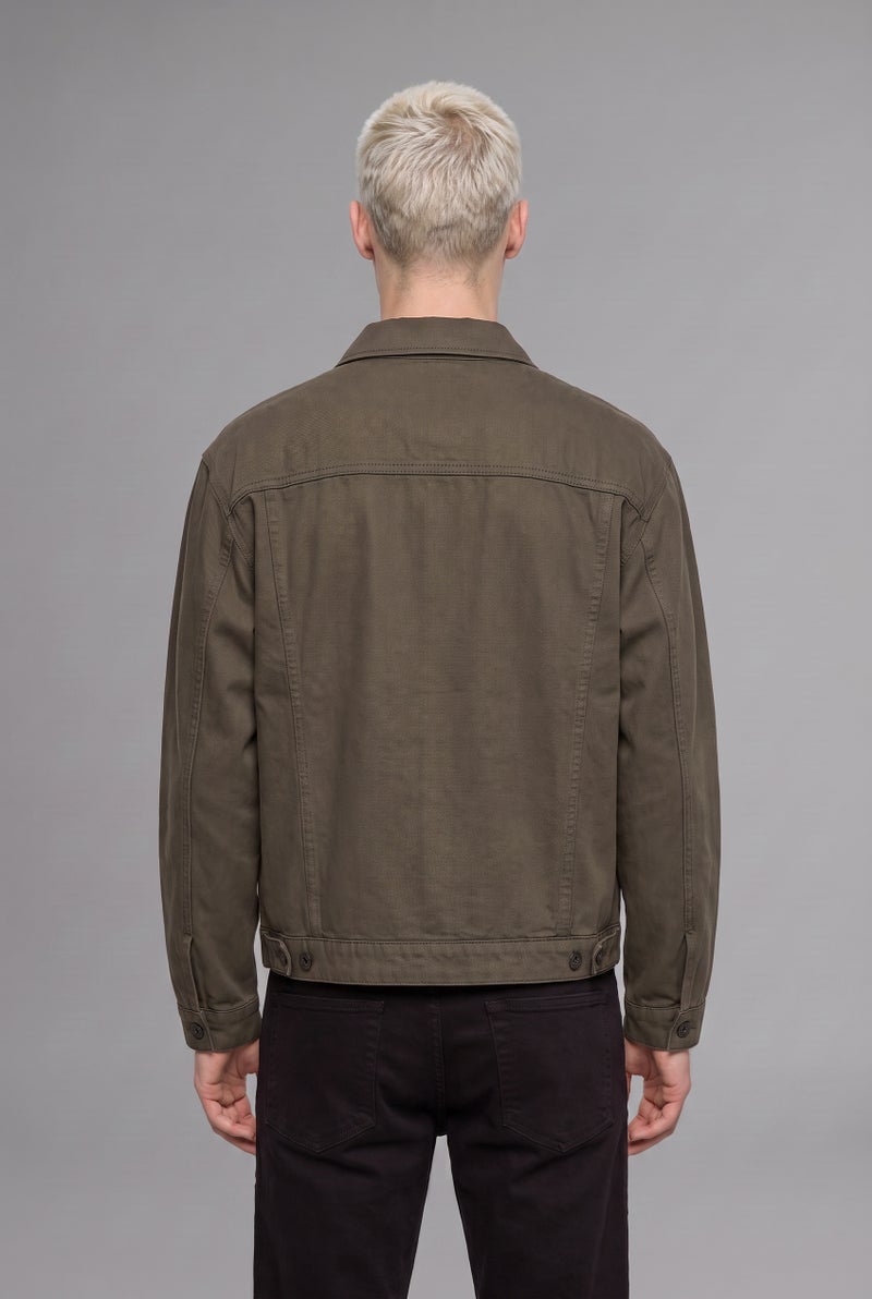 DeFacto Green Man Relax Fit Cotton Jacket Casual - Image 4