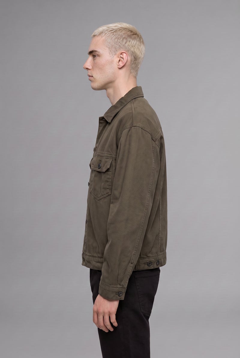 DeFacto Green Man Relax Fit Cotton Jacket Casual - Image 3