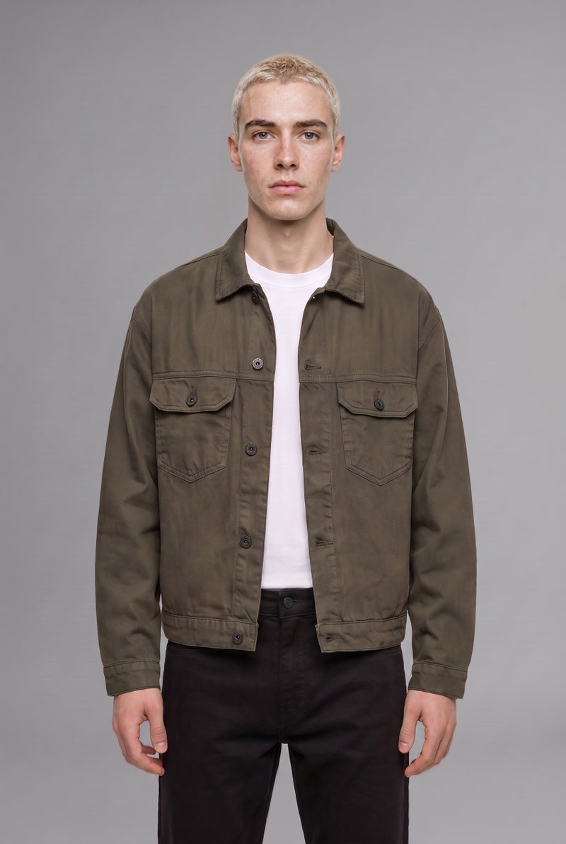 DeFacto Green Man Relax Fit Cotton Jacket Casual - Image 2