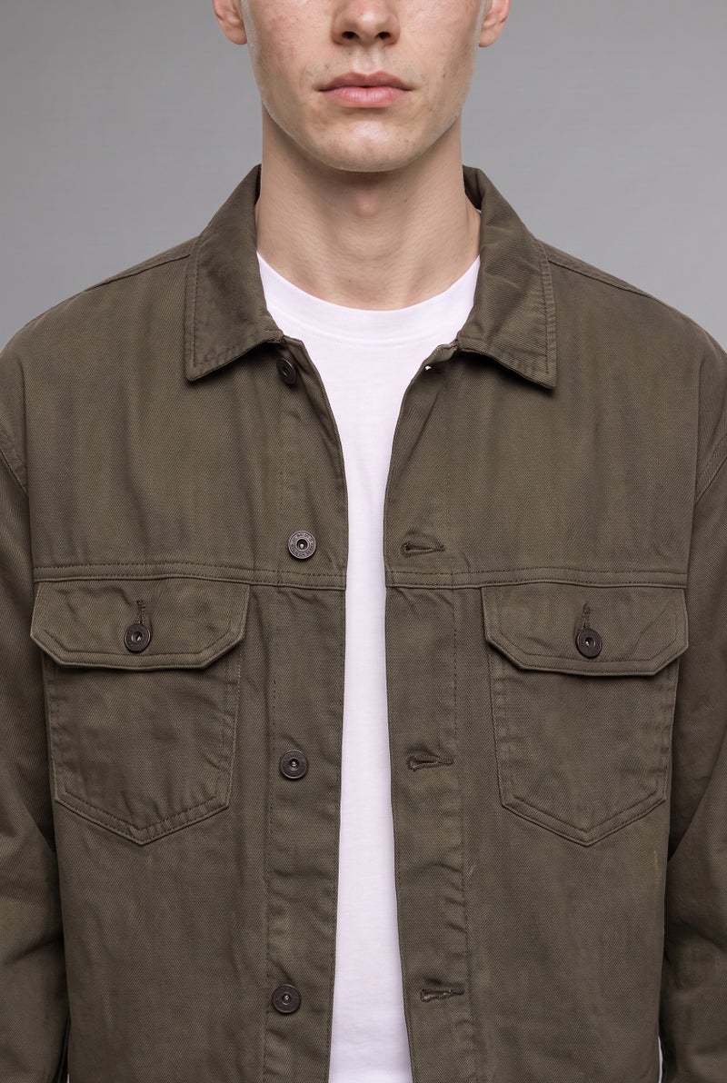 DeFacto Green Man Relax Fit Cotton Jacket Casual - Image 5