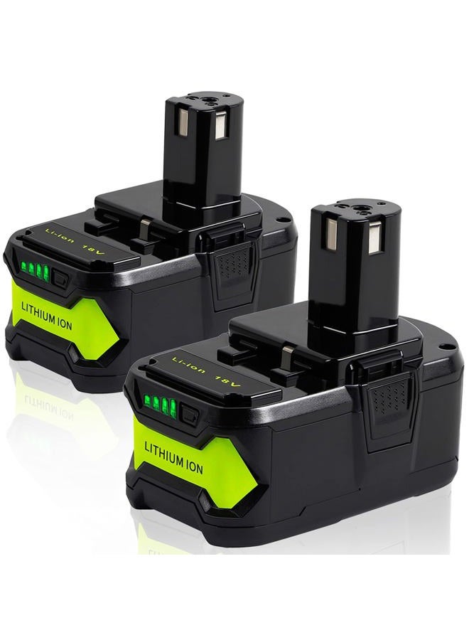 TenHutt 2 Packs 6Ah Lithium Replacement Battery for Ryobi 18V ONE+ Cordless Power Tool Compatible with Lithium Battery P102 P103 P104 P105 P107 P108 - Image 1