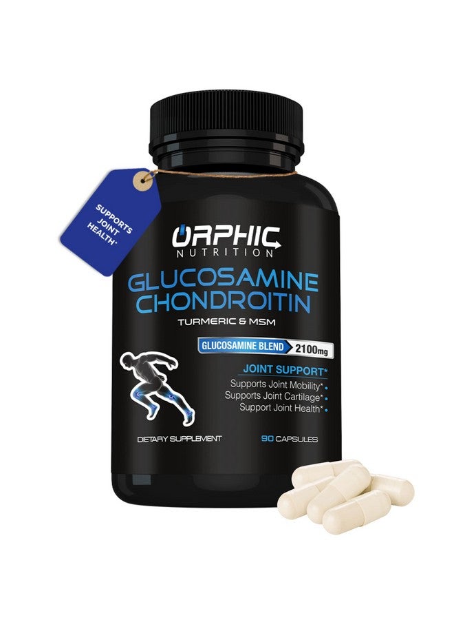 Orphic Nutrition Glucosamine Chondroitin (90 Caps) Joint Support Supplement* Turmeric & Msm 2100Mg Supports Mobility And The Body Normal Healthy Inflammatory Response* For Men & Women - Image 2