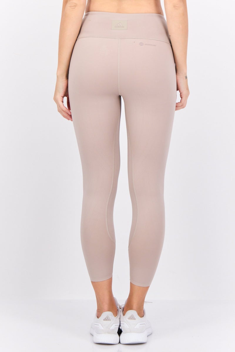 Adidas Women Sportswear Fit Pull-On Running Leggings, Beige - Image 3