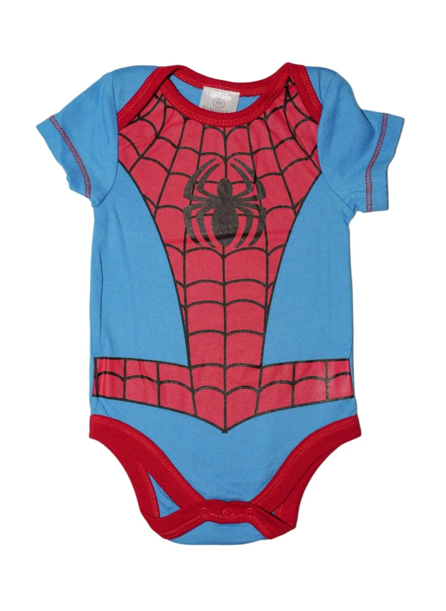 Bambimici Bambimici Spiderman Printed Onesie Short Sleeve