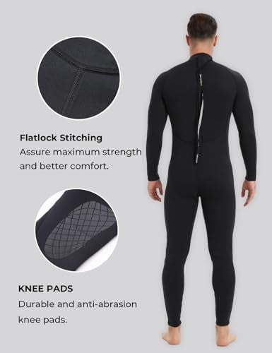 Lemorecn Mens Wetsuits Jumpsuit Neoprene 3/2mm Full Body Diving Suit (3031blackXL) - Image 4