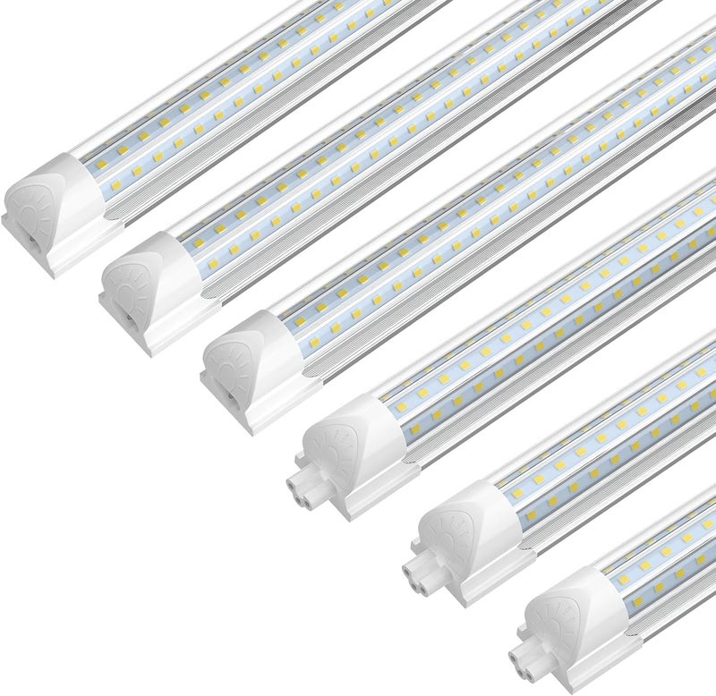 SHOPLED 4FT LED Shop Light, (6 Pack) 48W 6000K D-Shape, 7200LM Super Bright, T8 LED Tube Lights, High Output, Linkable Shop Lights with Plug for Workshop, Garage, Basement, ETL Listed - Image 1