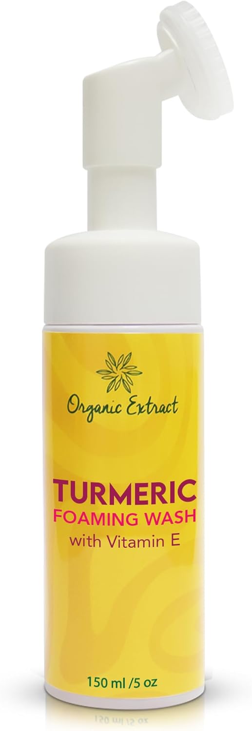Turmeric Skin Brightening Face Wash 5 fl oz 150ml Daily Moisturizer Gentle Facial Cleanser for All Skins with Kojic Acid Vitamin E and Aloe Vera