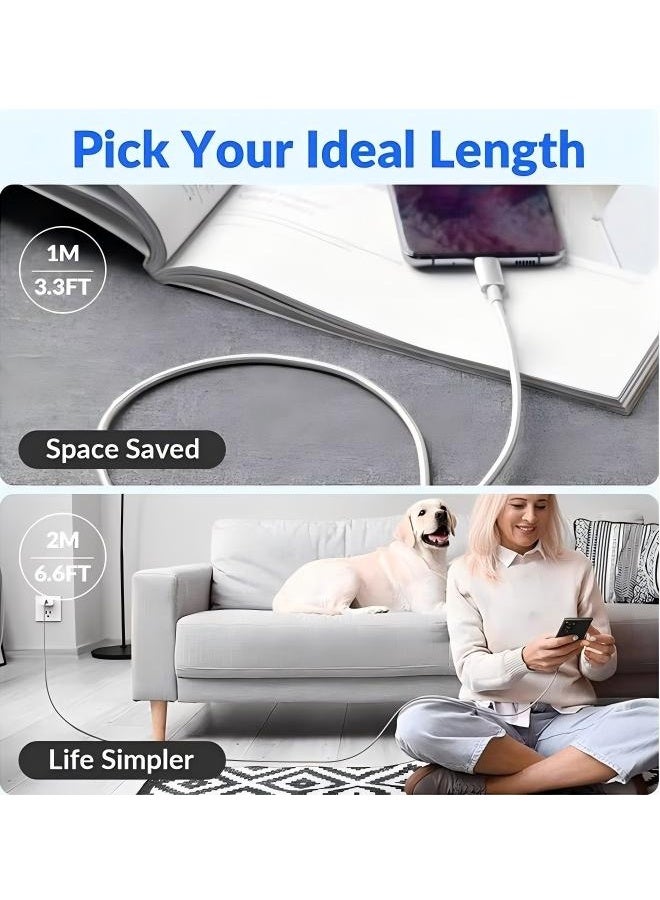 إيكيوك كابل شحن USB-C 60 وات 2 متر كابل من النوع C مضفر كابل شحن أسرع كابل تزويد الطاقة PD متوافق مع iPhone 16/16Pro/16 Pro Max/15/15 Pro/15 Plus/15 Pro Max iPad Mini/Pro MacBook Pro/Air أبيض - Image 5