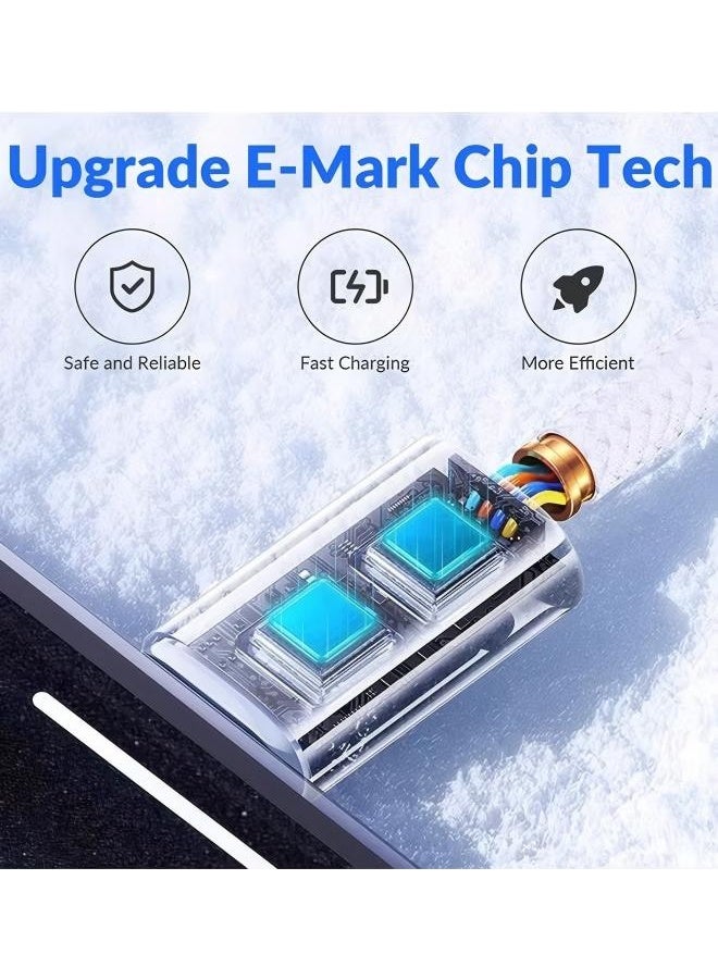 إيكيوك كابل شحن USB-C 60 وات 2 متر كابل من النوع C مضفر كابل شحن أسرع كابل تزويد الطاقة PD متوافق مع iPhone 16/16Pro/16 Pro Max/15/15 Pro/15 Plus/15 Pro Max iPad Mini/Pro MacBook Pro/Air أبيض - Image 3
