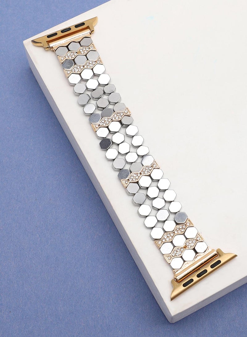 Haute Sauce Embellished Stainless Steel Apple Watch Strap For Women | 38mm/40mm/41mm - Image 1