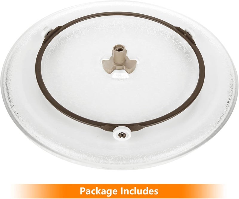JMIATRY Microwave Turntable Glass Plate, 255mm Microwave Plate Replacement with 3 Fixers, Microwave Glass Plate with Turntable Ring and Support - Image 4