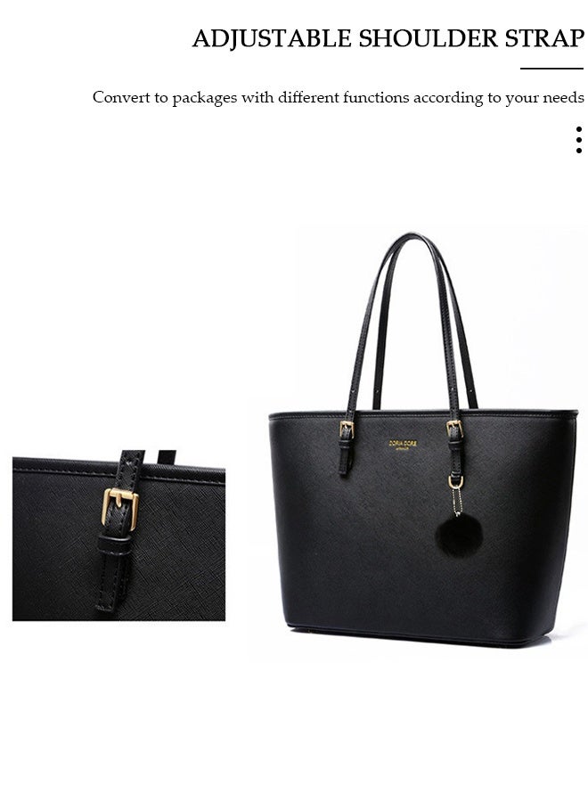 DUNISO Women's Shoulder Laptop Tote Bag Faux Leather Handbag For Women Large Capacity Bucket Bag Fashionable Travel Messenger Bag Shoulder Bag For Ladies Girls College Students - Image 5