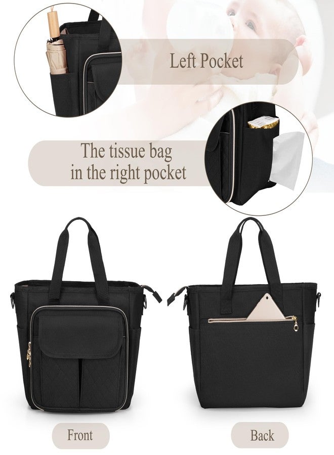 LUXJA حقيبة ضخ الثدي القابلة للارتداء الكبيرة من لكسجا مع حصيرة مقاومة للماء لضخ الثدي القابل للارتداء، حقيبة حمل مع جيوب متعددة لضخ الثدي بدون استخدام اليدين وقطع إضافية، سوداء - Image 4