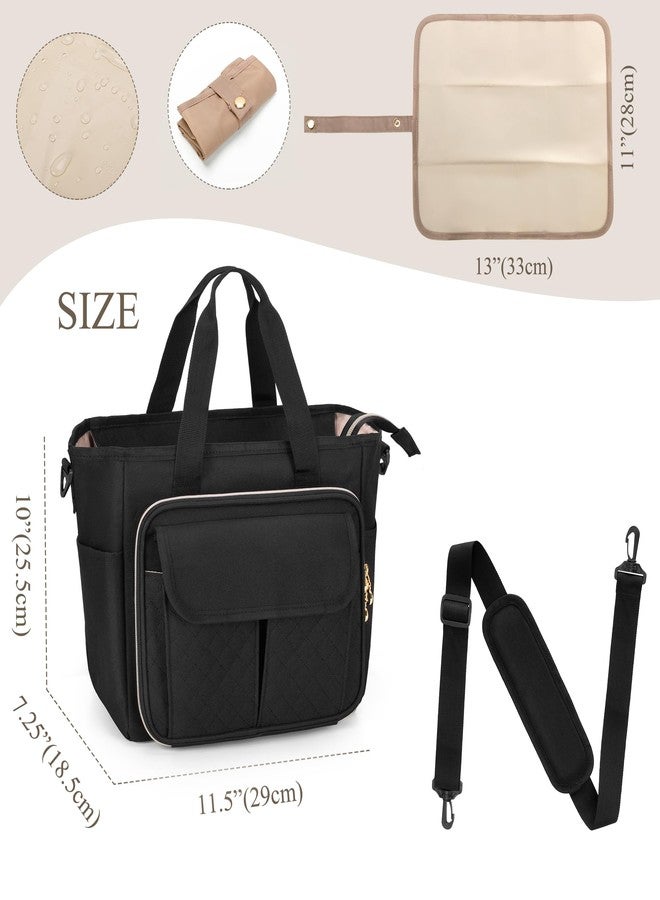 LUXJA حقيبة ضخ الثدي القابلة للارتداء الكبيرة من لكسجا مع حصيرة مقاومة للماء لضخ الثدي القابل للارتداء، حقيبة حمل مع جيوب متعددة لضخ الثدي بدون استخدام اليدين وقطع إضافية، سوداء - Image 5