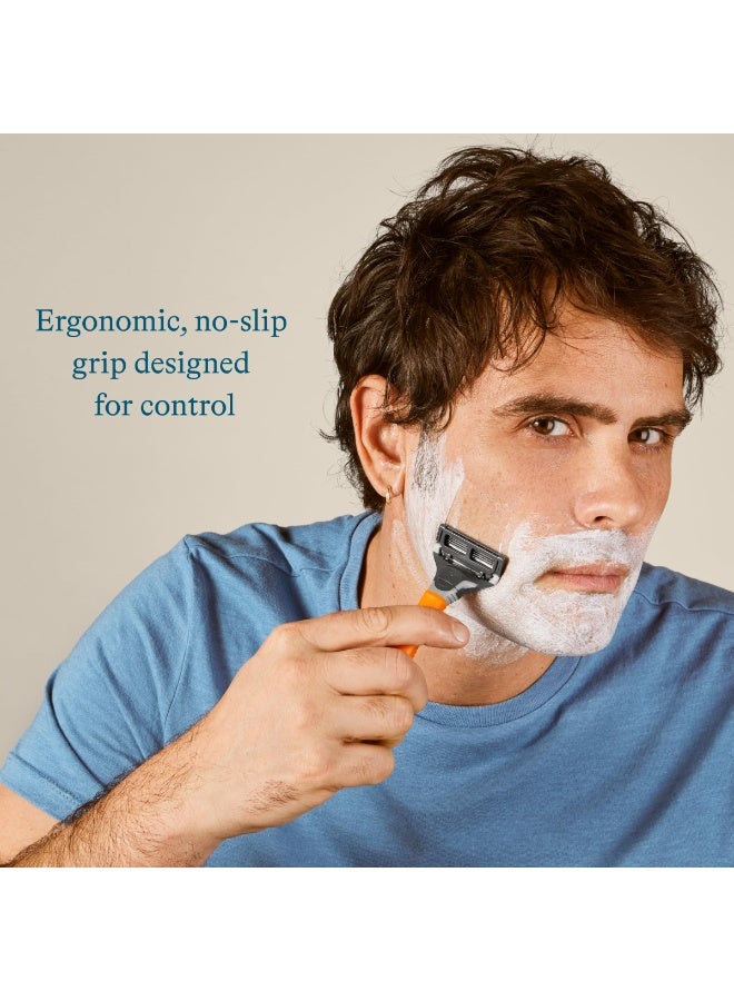 Harry's Shaving Kit for Men - Razor Handle, 15 Razor Blade Refills, and Travel Blade Cover - Orange - Image 4