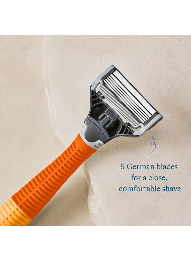 Harry's Shaving Kit for Men - Razor Handle, 15 Razor Blade Refills, and Travel Blade Cover - Orange - Image 5
