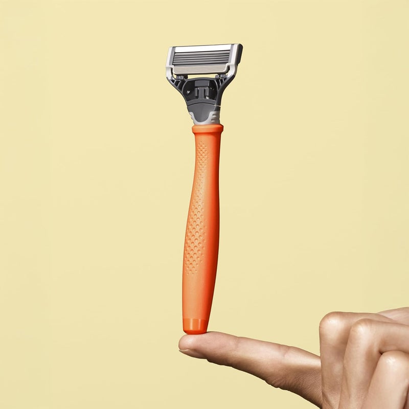 Harry's Shaving Kit for Men - Razor Handle, 15 Razor Blade Refills, and Travel Blade Cover - Orange - Image 2