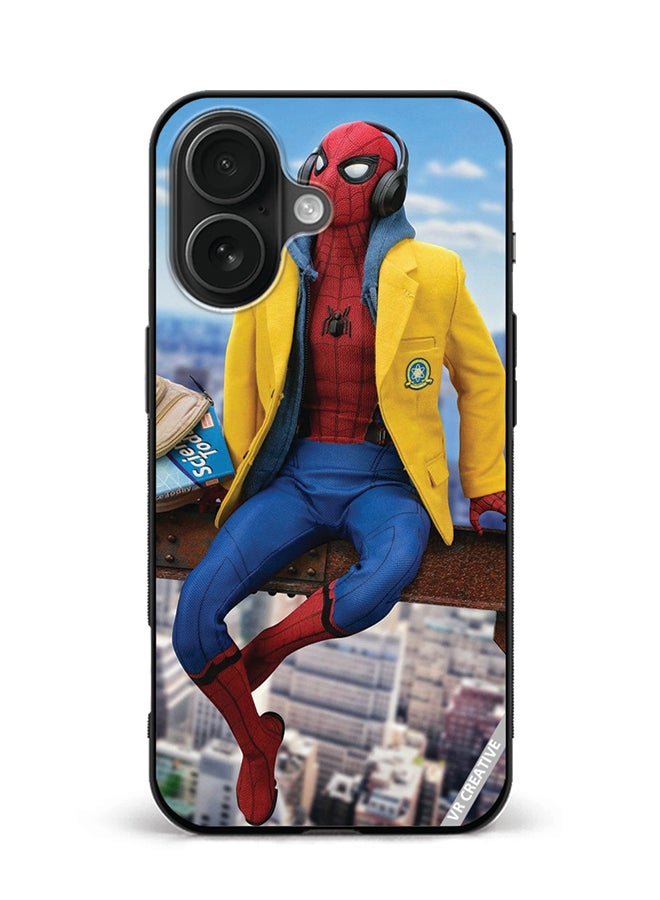 Protective Case Cover For Apple iPhone 16 Plus Spiderman Design Multicolour