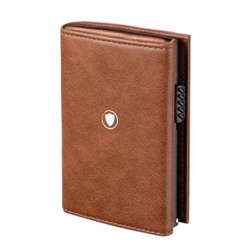Bracevor Premium Popup Card Holder Trifold Leather Wallet for Men Women - Brown |4 Pockets+ID Window+Currency Slot + Coin Pocket | RFID & NFC Blocking | Magnetic Closure - Image 1