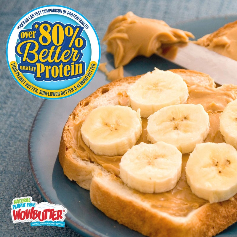 WOWBUTTER زبدة طبيعية خالية من الفول السوداني والمكسرات - WOWBUTTER - غذاء نباتي بروتين نباتي حائز على جوائز مصنوع من فول الصويا المعتمد غير المعدل وراثيًا - (كريمي، 1.1 رطل (عبوة من 6)) - Image 4