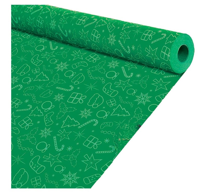 High-quality gift paper GREEN for Christmas, 1 sheet, size (50 x 70).