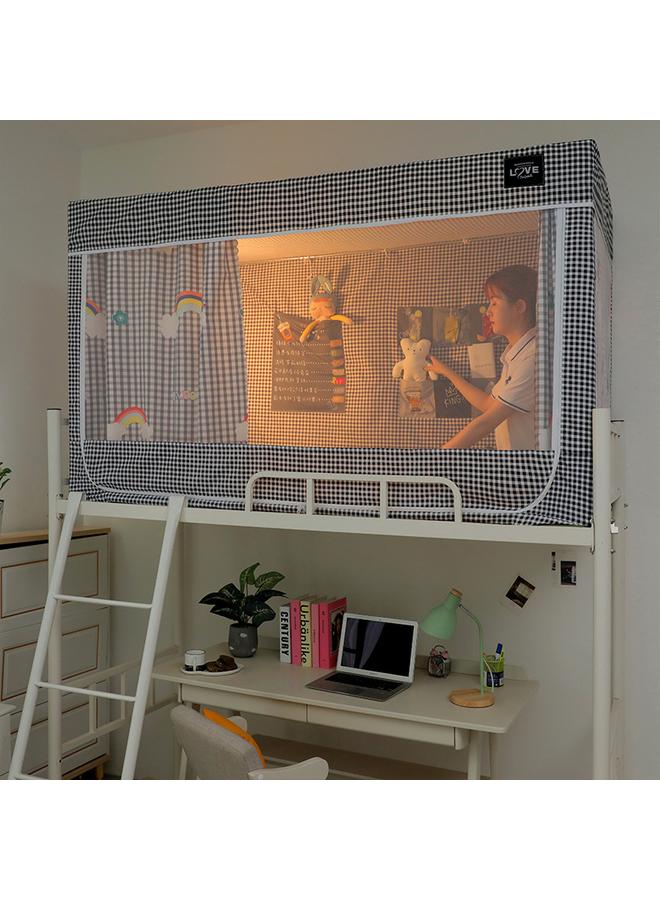 Bluejw RI0T Bed Curtain Mosquito Net Student Dormitory Upper Bed Single Lower Bed Upper Bed Female Male Fully Enclosed Shading Integrated - Image 1