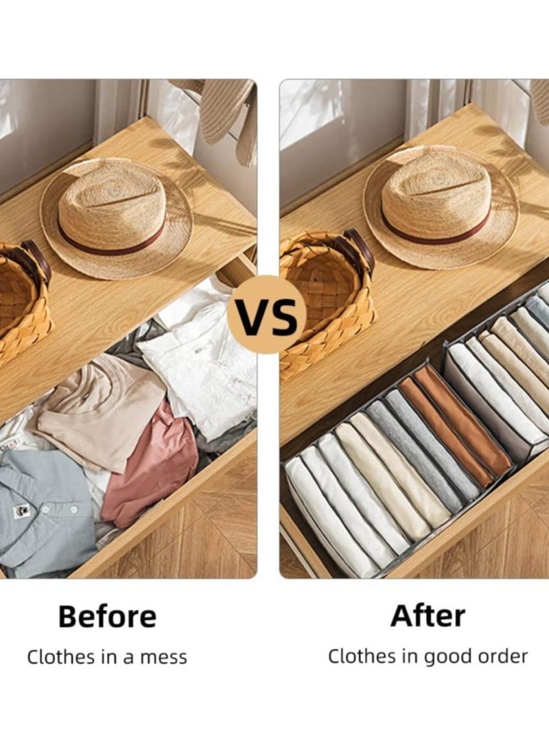 Arabest Clothes Organizer, 5 PCS Storage Bag, Closet Clothing Storage Bins with Handle, Compartment Storage Box for Jeans Trousers T-shirt Underwear Leggings - Image 4