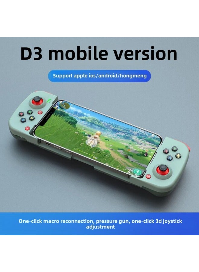 Generic D3 Wireless Mobile Phone Gamepad Bluetooth 5.0 Android IosMFI Wireless Bluetooth Mobile Phone Stretch Game Hand-Product Color:D3 Handle Green  - Image 1