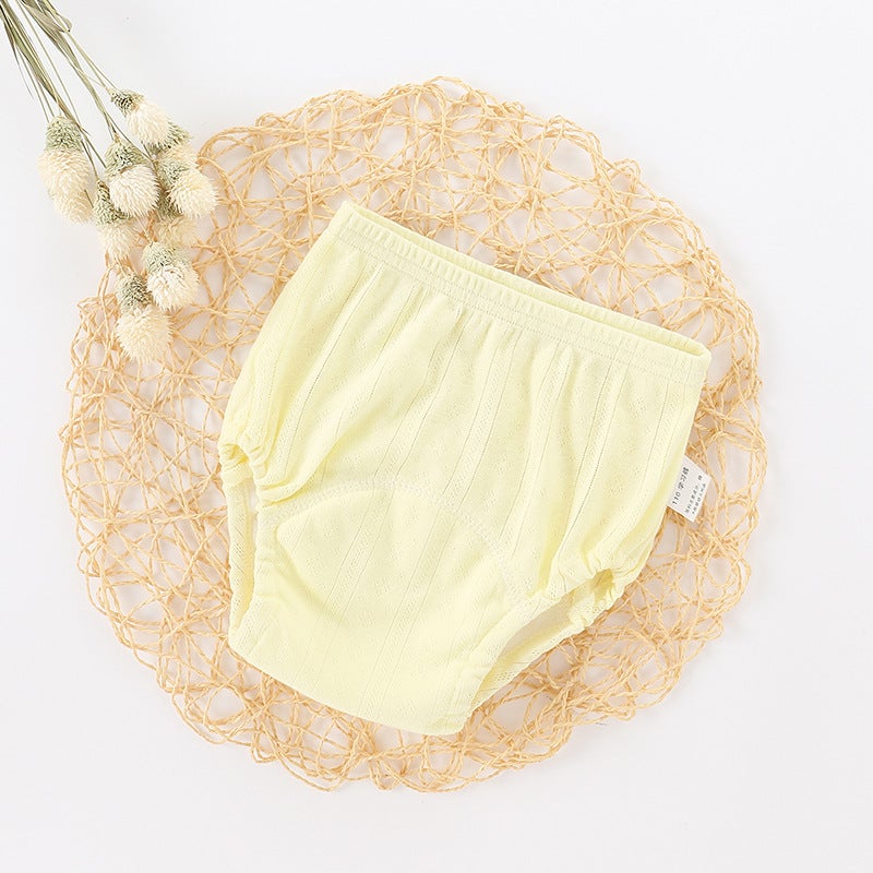 Breathable Cotton Baby Training Pants Yellow 