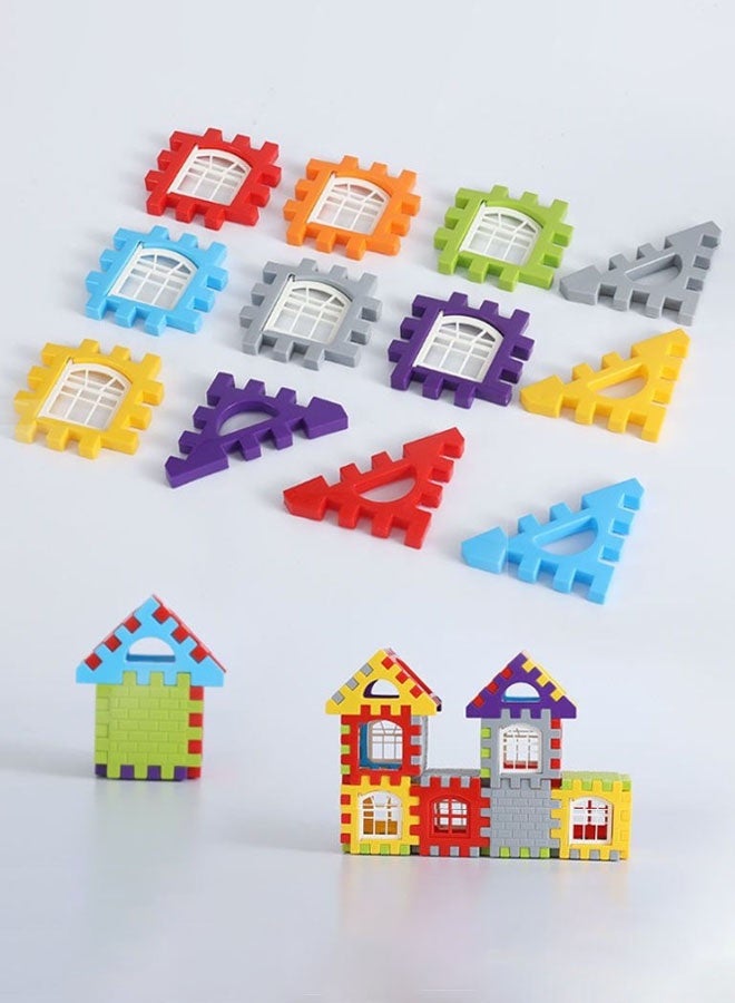 Hanayo 140 Pcs Building Blocks Toys Colorful Interlocking Building Blocks Toy with Storage Box Educational Toys for Kids Creative Activity Games Gift(Multicolour) - Image 4